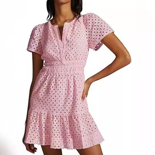 Damen Sommerkleid im romantischen Broderie Anglaise Stil R&B