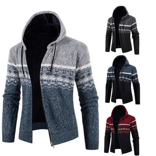 Herren Kapuzenpullover mit Norweger-Muster R&B