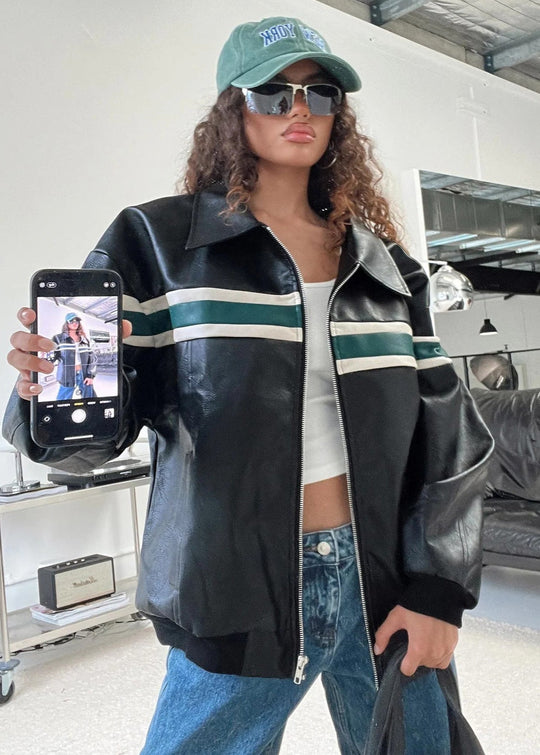 R&B | Kunstleder Bomberjacke