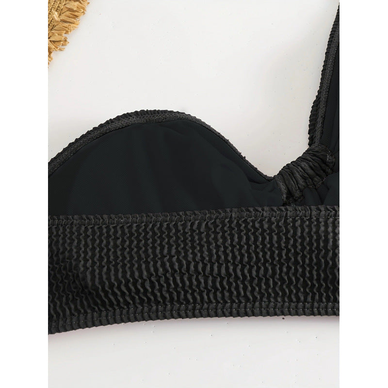Damen Bikini-Set mit asymmetrischem Oberteil und femininer Rüschendetail R&B