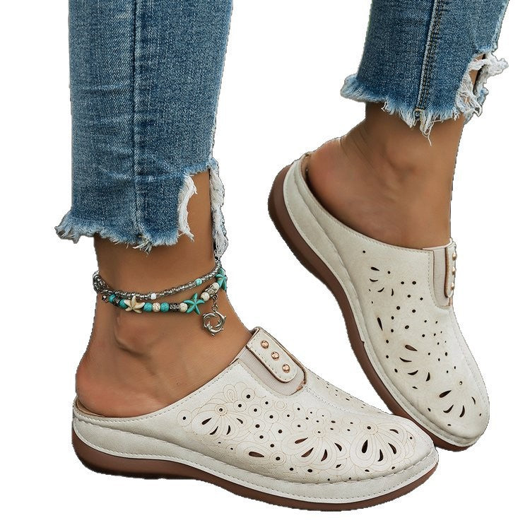 Damen Bequeme Clogs mit floralen Ausschnitten R&B