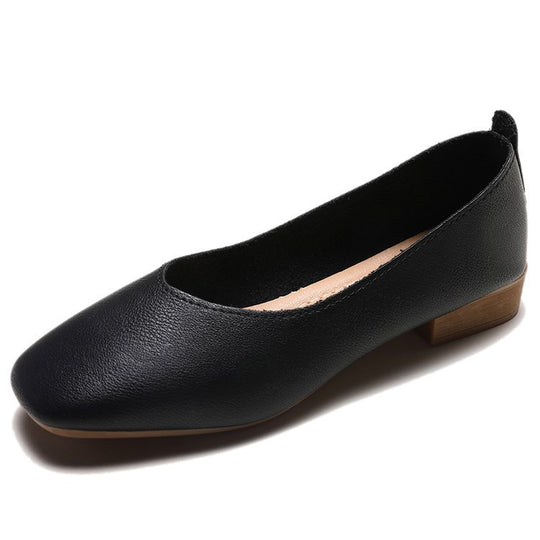 Damen elegante Ballerinas mit quadratischer Spitze und komfortablem Blockabsatz R&B
