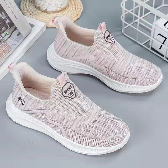 Damen Sportliche Slip-On Sneakers mit atmungsaktivem Material und elastischem Design R&B