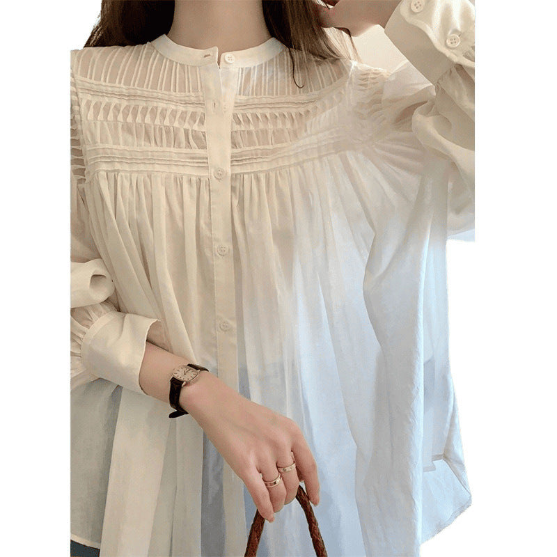 Damen bestickte Knopfleistenbluse R&B