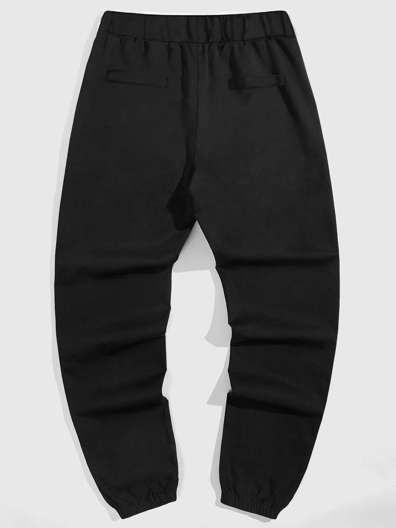Herren Freizeit Jogginghose mit kontrastierenden Reißverschlusstaschen und elastischem Bund