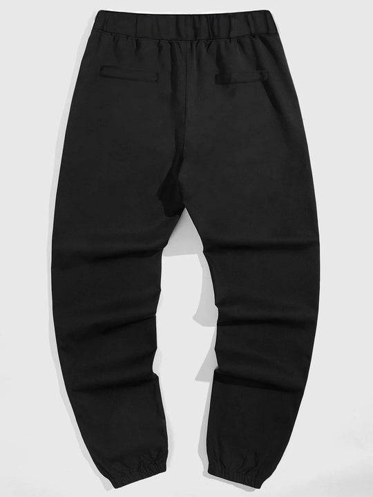 Herren Freizeit Jogginghose mit kontrastierenden Reißverschlusstaschen und elastischem Bund R&B