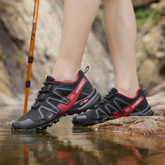 Damen Trailrunning-Schuhe mit rutschfester Sohle und atmungsaktiver Mesh-Oberfläche R&B