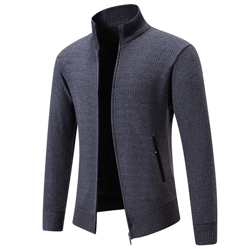 Herren leichte Strickjacke mit modernem Zipper und sportlichem Design