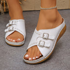 Damen geflochtene Clogs mit verstellbaren Schnallen und ergonomischem Fußbett R&B