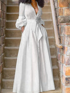 Damen Maxikleid mit floralem Design und seitlichen Taschen