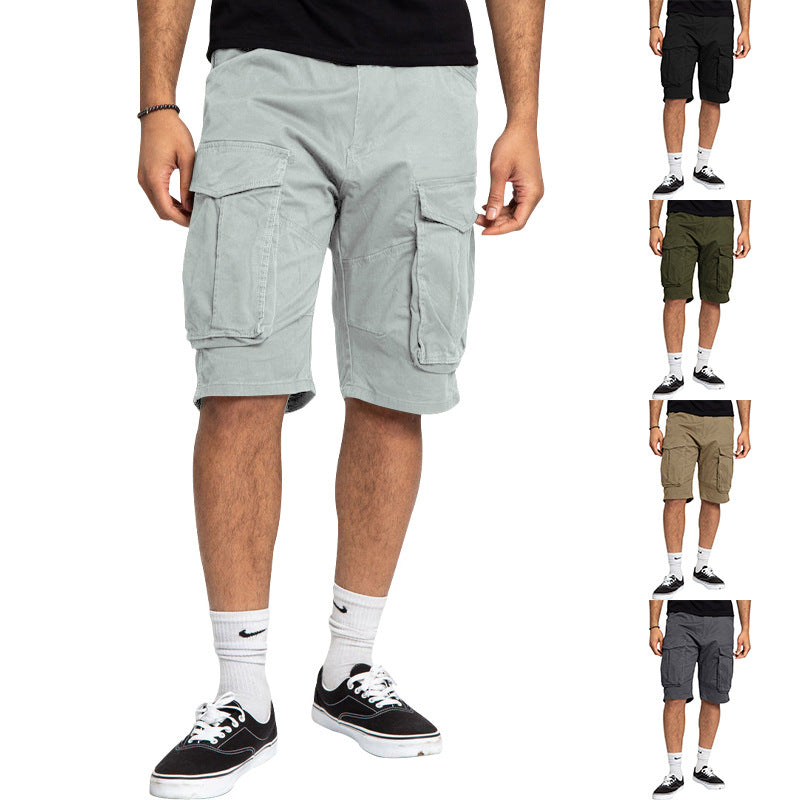 Herren nan robuste Cargoshorts mit großen Klappentaschen und lockerer Passform R&B