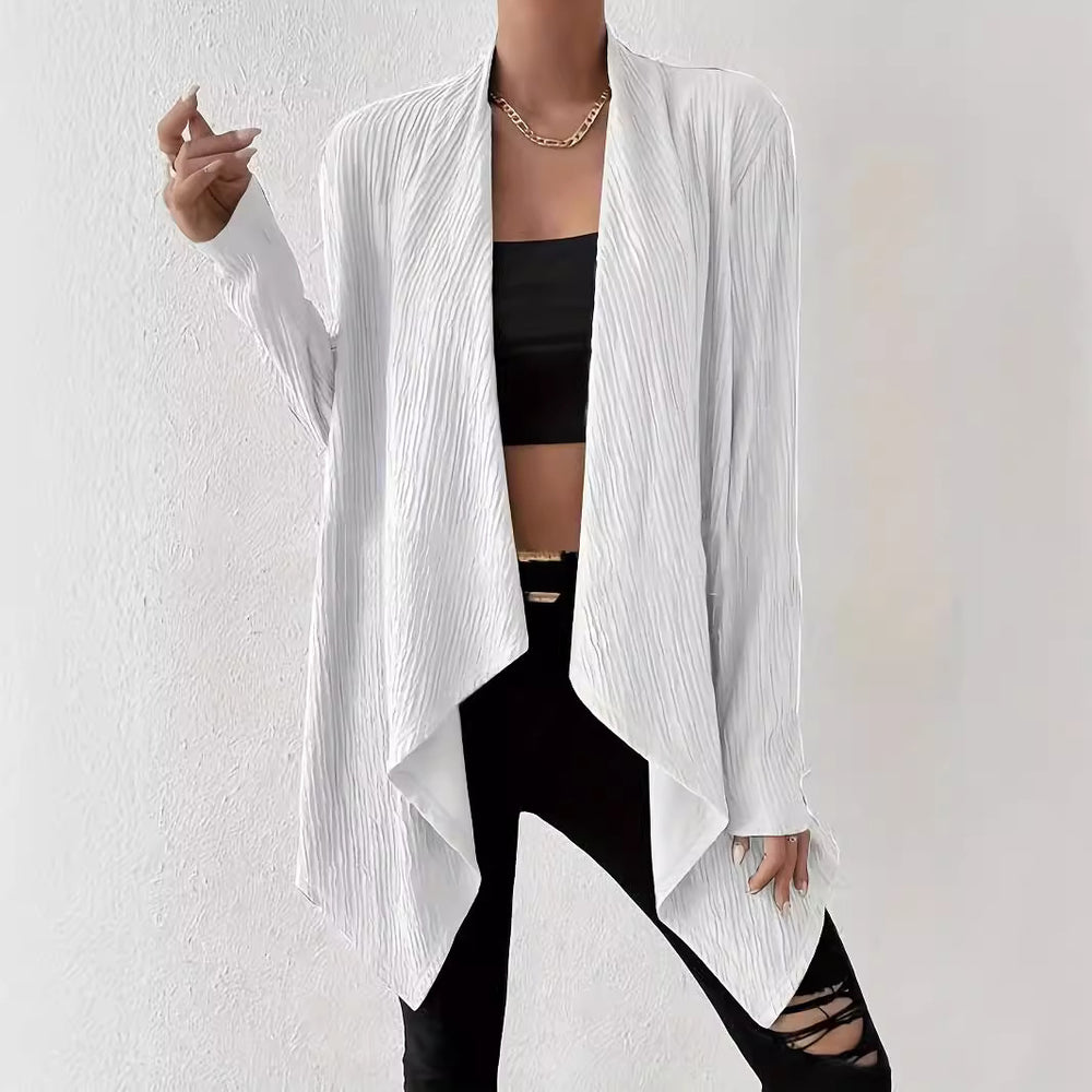Damen Langärmlige Strickjacke mit strukturiertem Design und offenem Schnitt R&B