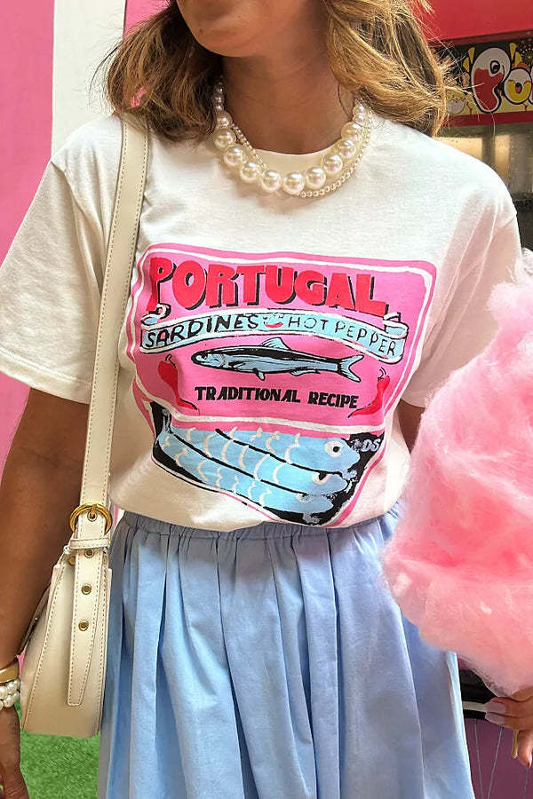 Damen T-Shirt mit künstlerischem Motiv im Vintage-Stil R&B