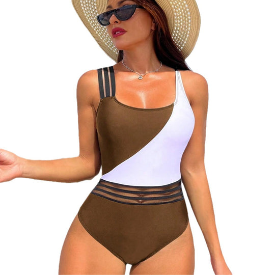 Damen Sportlicher Einteiler Badeanzug mit innovativem Schnitt R&B