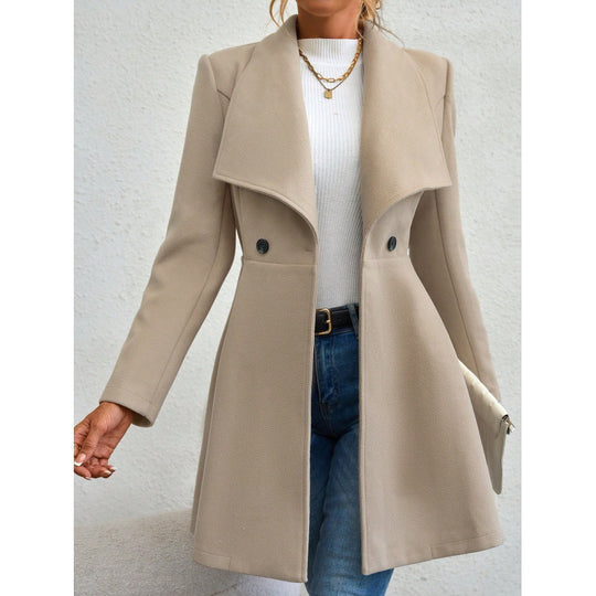 Damen schicke Übergangsjacke mit weitem Kragen R&B