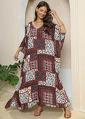 Damen lässiges Maxikleid im Patchwork-Design R&B
