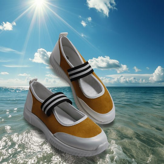 Damen Sportliche Freizeit-Schuhe mit elastischem Riemen R&B