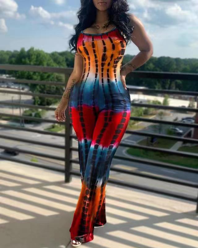 Damen Bodycon Jumpsuit mit grafischem Farbverlauf R&B