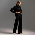 Damen Lässiges Poloshirt undweite Leggings Set R&B