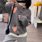 Damen Verspielt gemusterter Cardigan mit Knopfdetail R&B