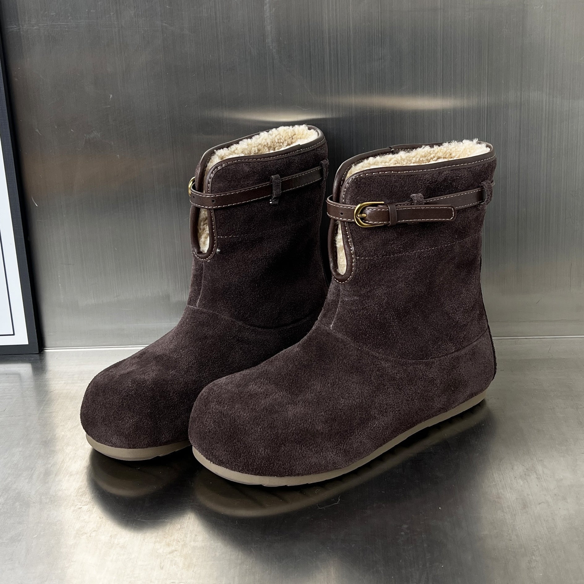 Damen modische und warme Stiefel mit weichem Innenfutter R&B