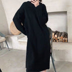 Damen Strickkleid mit geripptem Design und lässigem Schnitt R&B