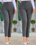 Damen Hochbundhose mit geschmackvollen Falten und schmalem Bein R&B