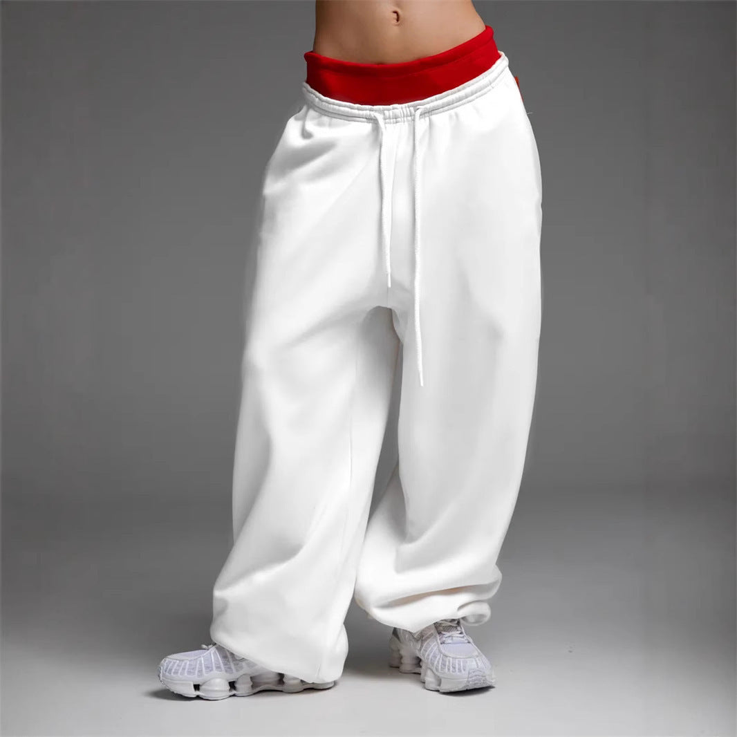 Damen lässige Freizeithose mit weitem Schnitt und elastischem Bund R&B