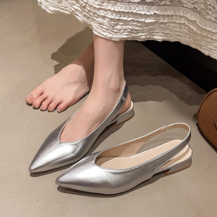 Damen Slingback-Pumps mit elegantem spitzen Design und modischem Blockabsatz R&B