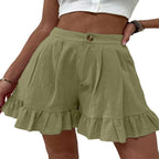 Damen elegante Rüschenshorts R&B