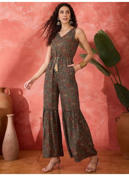 Damen Vintage-inspirierter Jumpsuit mit weitem Bein und Taillierung R&B