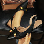Damen Slingback-Ballerinas mit eleganter Schleifenapplikation und attraktivem Schmuckdetail R&B