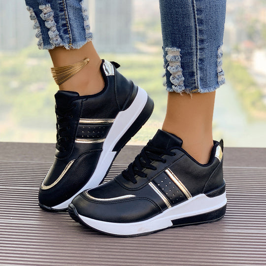 Damen nan City-Sneaker mit gedämpfter Keilsohle, gepolstertem Komfortfußbett und eleganten Metallic-Details R&B