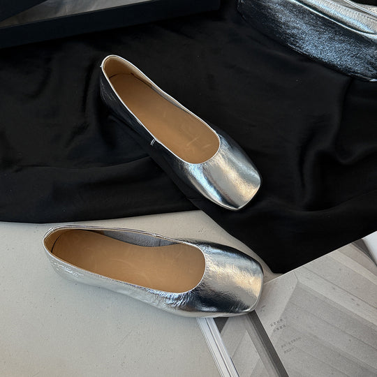 Damen Ballerinas aus hochwertigem Metallic-Leder mit komfortabler Innensohle R&B