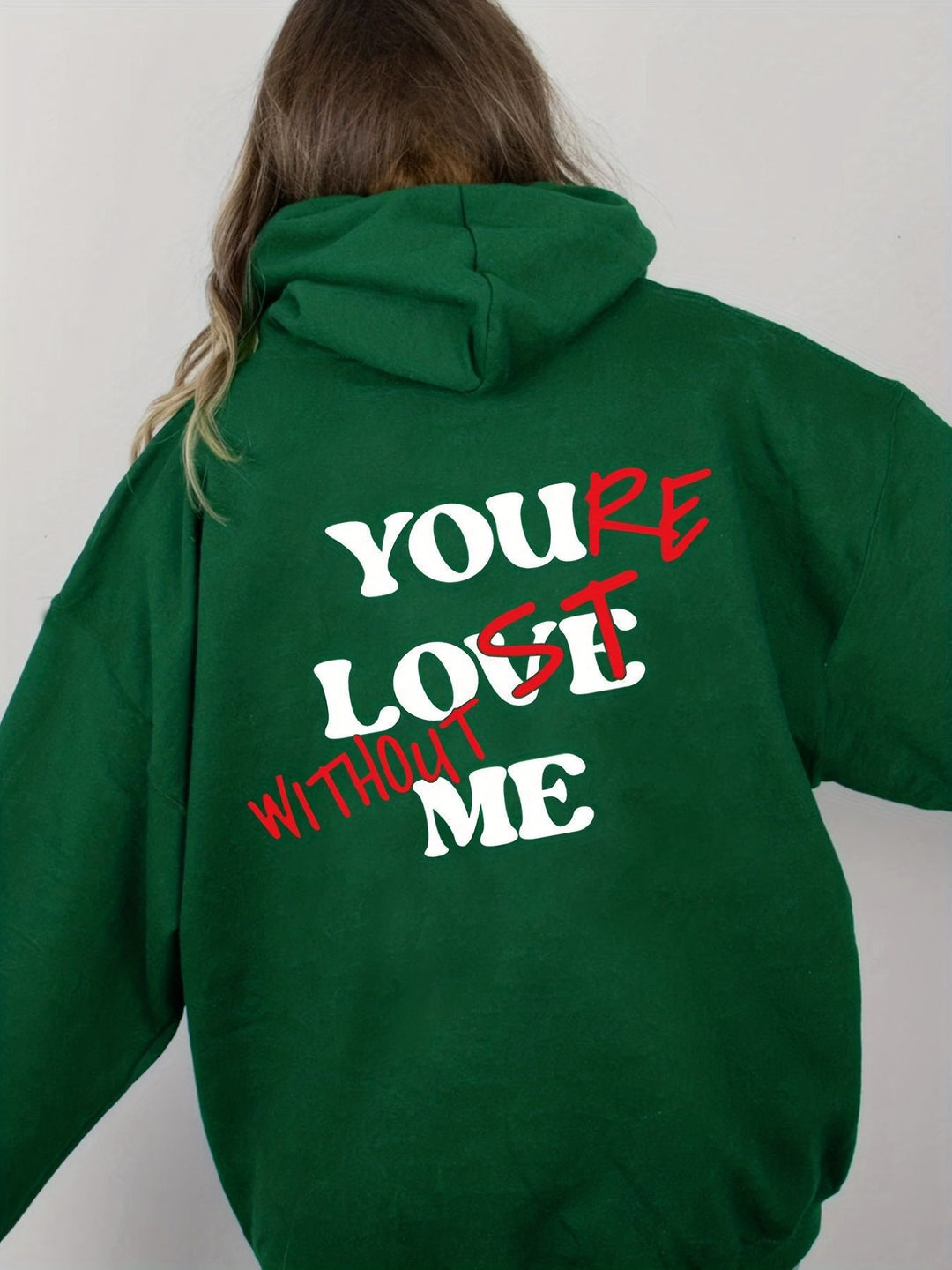 Damen Oversized Kapuzensweater mit inspirierendem Aufdruck R&B