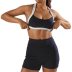 Damen Sport-Bikini-Oberteil mit hoch geschnittenen Shorts R&B