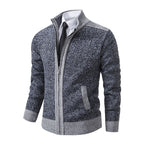 Herren modische Strickjacke mit hohem Kragen und Reißverschluss R&B