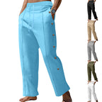 Herren nan maritime Relaxhose mit weitem Bein, elastischem Kordelzugbund und seitlicher Knopfleiste R&B