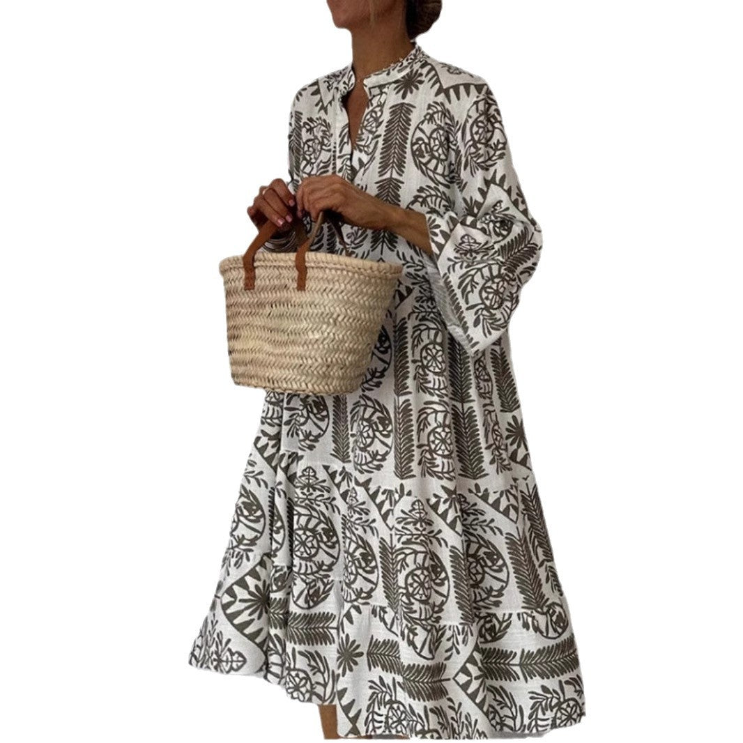 Damen Tunika-Kleid mit floralem Design und lockerer Passform R&B