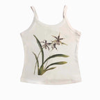 Damen Crop-Top mit floralem Design und schmalen Trägern R&B