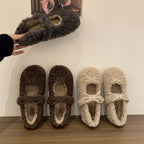 Damen kuschelige Hausschuhe mit modischem Schleifen-Detail R&B