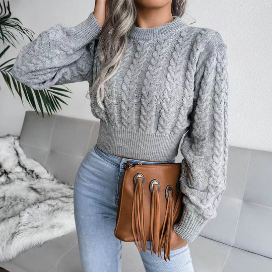 Damen Strickpullover mit strukturiertem Zopfdesign R&B