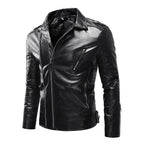Herren Leder Bikerjacke mit Taschen