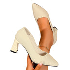 Damen elegante Absatzschuhe mit strukturiertem Obermaterial R&B