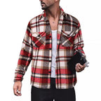 Herren Flanellhemd mit Karomuster und funktionalen Taschen R&B