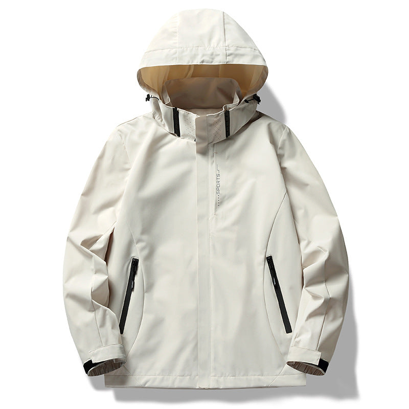 Damen wetterfeste Funktionsjacke mit verstellbarer Kapuze und atmungsaktiven Materialien R&B
