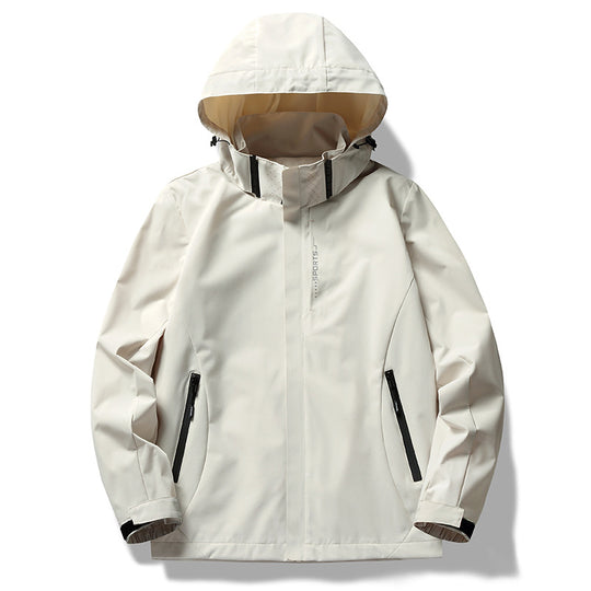 Damen wetterfeste Funktionsjacke mit verstellbarer Kapuze und atmungsaktiven Materialien R&B