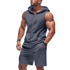 Herren Sportliches Kapuzenset mit kurzer Hose und praktischen Taschen