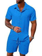 Herren atmungsaktives Sport-Set mit Kurzarm-Hemd und Shorts