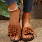 Damen bequeme Sandalen mit floralem Dekor und atmungsaktiver Lochstruktur R&B